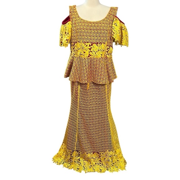 Vibrant African Ankara Style Lace Top & Skirt Set approximate size XL-XXL - Picture 17 of 17